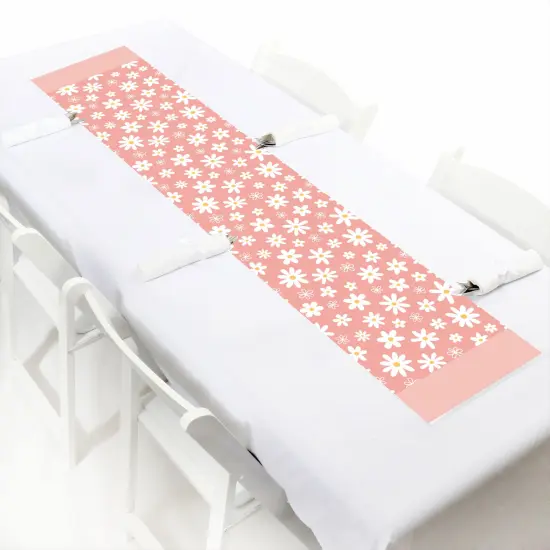 Big Dot of Happiness Pink Daisy Flowers - Petite Floral Party Paper Table Runner - 12 x 60 inches {1}