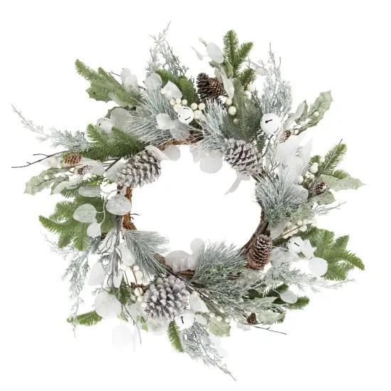 Northlight Artificial Mixed Foliage with Pine Cones Christmas Wreath, 28-Inch, Unlit Green {1}