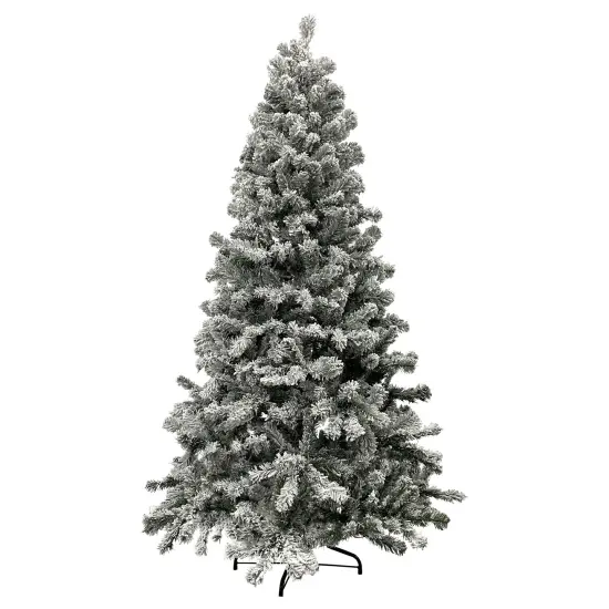 Northlight Medium Heavily Flocked Madison Pine Artificial Christmas Tree - 6.5' - Unlit Green {1}