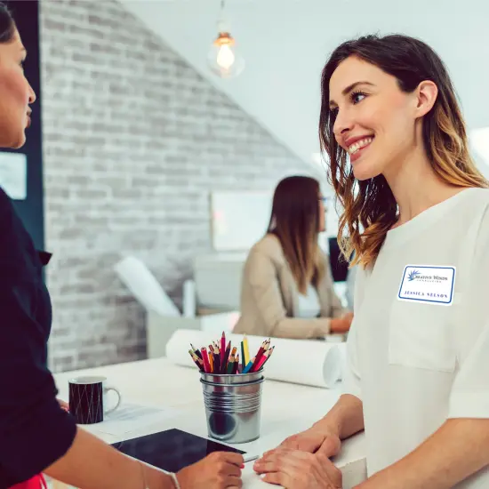 Avery Flexible Printable Name Tags, 2-1/3" x 3-3/8", White with Blue Border, 400 Removable Name Badges (05895) {5}