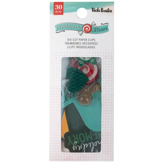 Vicki Boutin Peppermint Kisses Die-Cut Paper Clips 30/Pkg {1}