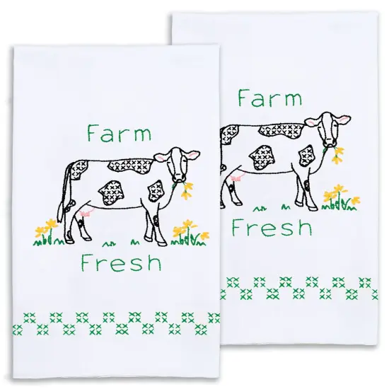 Jack Dempsey Stamped Decorative Hand Towel Pair 17"X28"-Farm Fresh {2}
