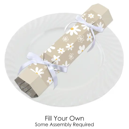 Big Dot of Happiness Tan Daisy Flowers - No Snap Floral Party Table Favors - DIY Cracker Boxes - Set of 12 {3}