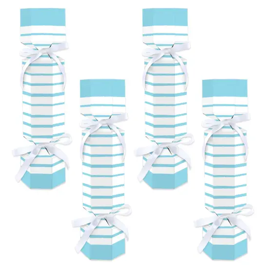 Big Dot of Happiness Blue Stripes - No Snap Simple Party Table Favors - DIY Cracker Boxes - Set of 12 {1}