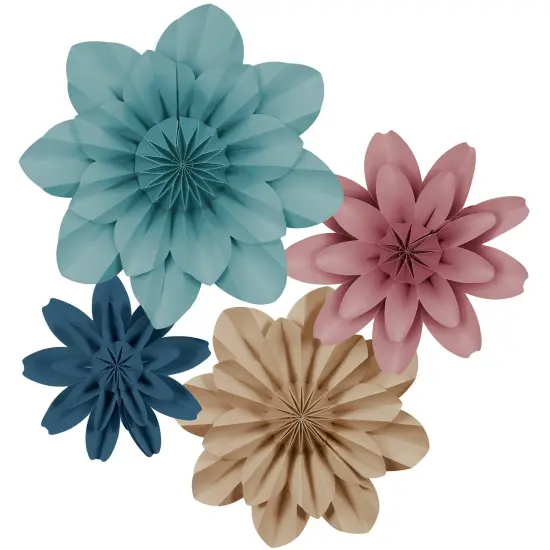 Calming Colors Paper Flowers, Pack of 4 {1}