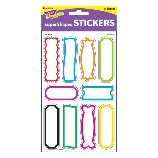 Labels superShapes Stickers-Large, 80 Per Pack, 6 Packs {3}