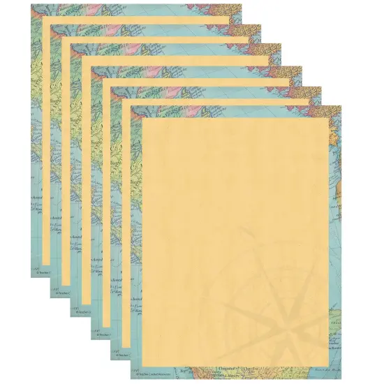 Travel the Map Computer Paper, 8.5" x 11", 50 Sheets Per Pack, 6 Packs {1}