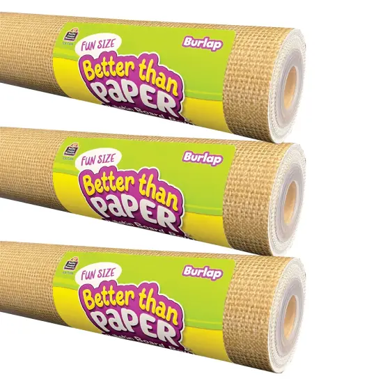 Fun Size Better Than Paper&reg; Bulletin Board Roll, 18" x 12', Burlap, Pack of 3 {1}