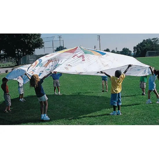 S&S Worldwide Color-Me 24' Diameter Play Parachute with 20 Handles for Group Play and Design. {3}
