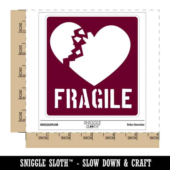 Fragile Broken Heart Waterproof Vinyl Phone Tablet Laptop Water Bottle Sticker Set - 5 Pack {1}
