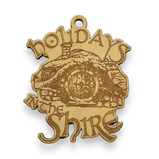 Ornament - Holidays in the Shire - Raw Wood 4x3n {1}