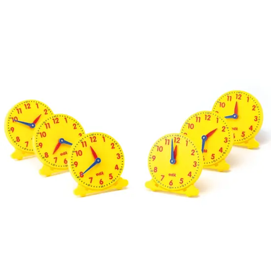 Geared 12-Hour Time Clock - Student Size - Set of 6 {1}