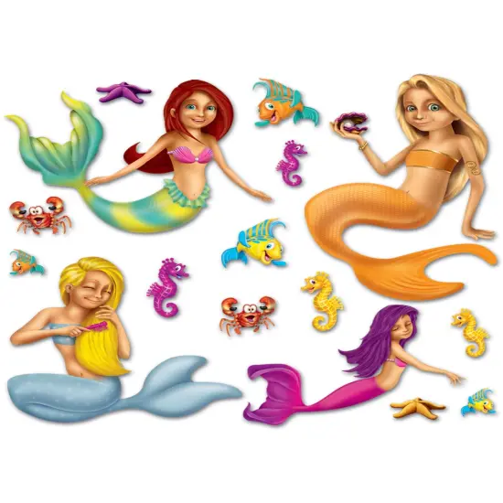 Little Mermaids And Sea Fish Friends Wall Props Decoration {1}