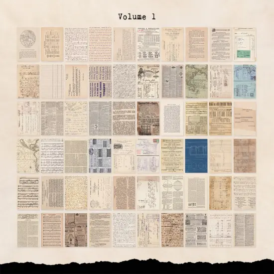 Paper Material Packs - 120 Pages of Vintage Style Reproduction Prints for Journaling {5}