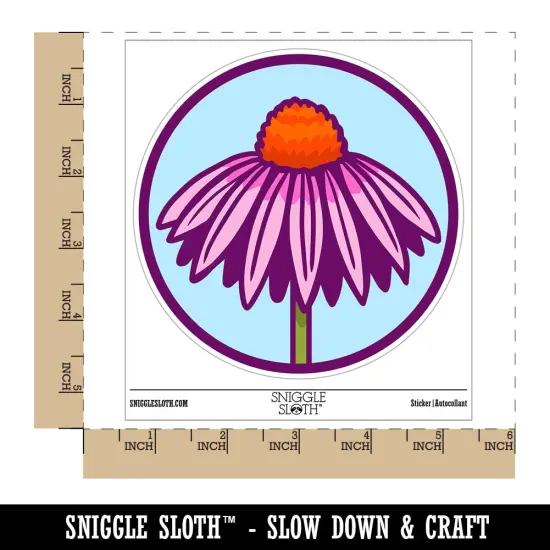Coneflower Echinacea Waterproof Vinyl Phone Tablet Laptop Water Bottle Sticker Set - 5 Pack {1}