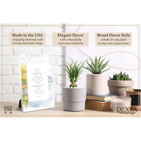 There Is Nothing Too Hard Wood Plaque with Easel and Hook Wall Tabletop Art - 6 inches x 9 inches {3}