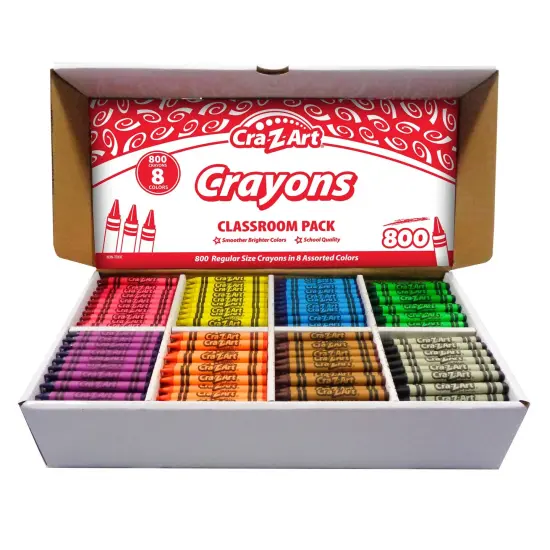 Crayon Classroom Pack, 8 Color, Box of 800 {1}