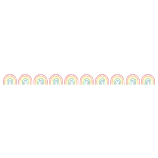 Pastel Pop Rainbows Die-Cut Rolled Border Trim, 50 Feet, 3 Rolls {6}
