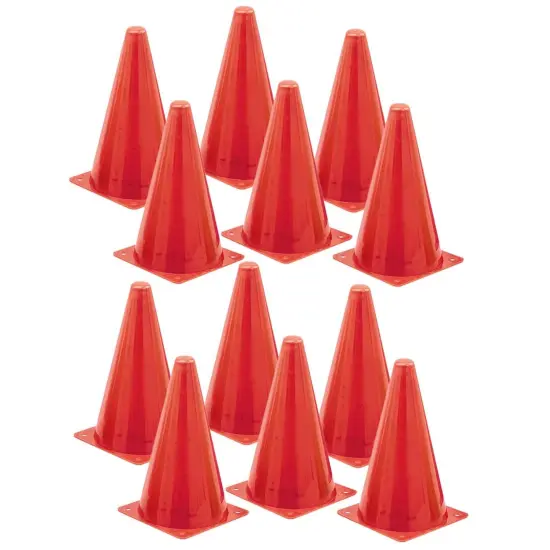 Hi-Visibility 9" Safety Cone, Pack of 12 {1}