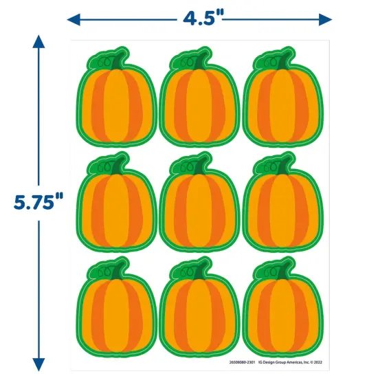 Fall Pumpkin Giant Stickers, 36 Per Pack, 12 Packs {3}