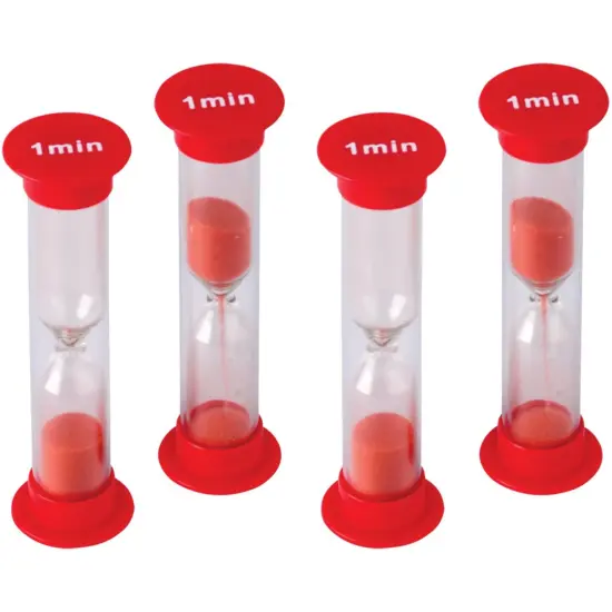 Sand Timers, Small, 1 Minute, 4 Per Pack, 6 Packs {2}