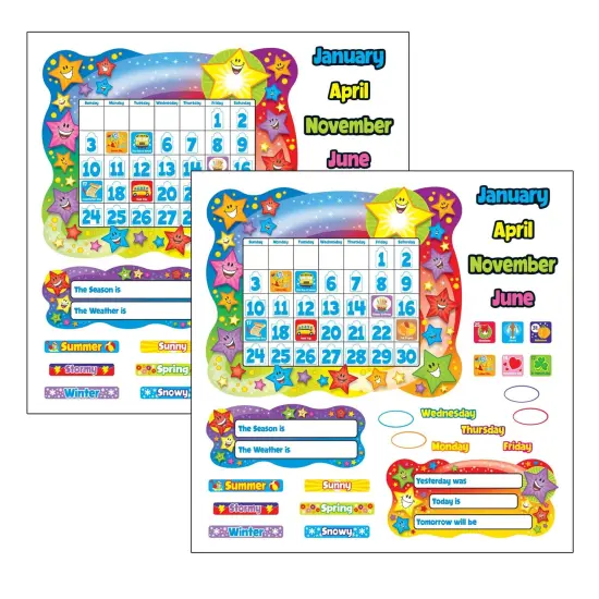 Star Calendar Bulletin Board Set, 2 Sets {1}