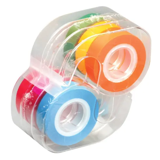 Removable Highlighter Tape, Fluorescent Colors, Pack of 6 {1}