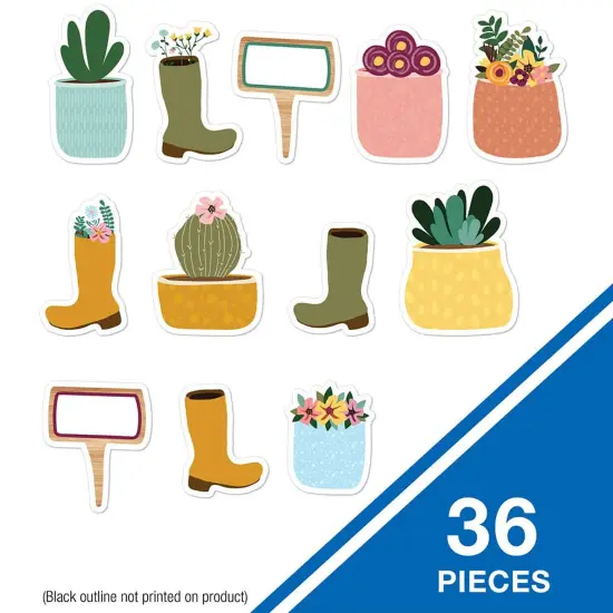 Grow Together Boots, Pots, and Garden Signs Cut-Outs, 36 Per Pack, 3 Packs {5}