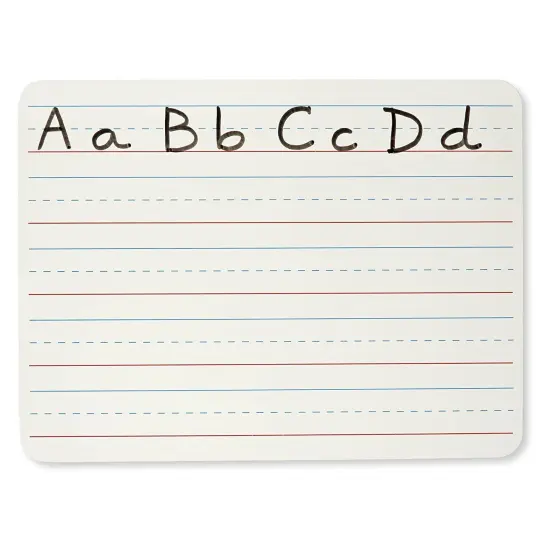 Dry Erase Board, 2-Sided Lined/Plain, 9" x 12", Pack of 6 {3}
