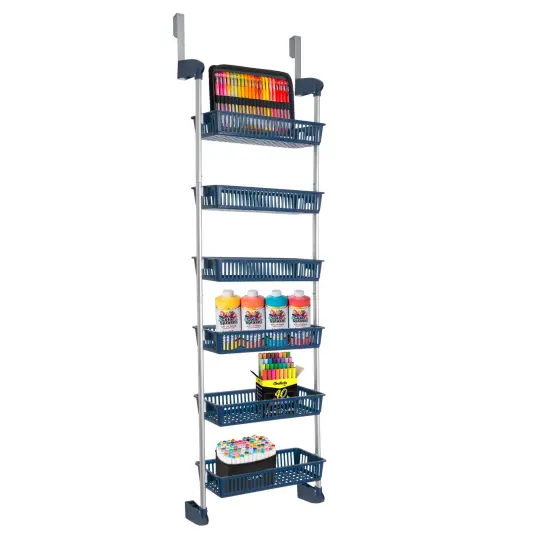 Smart Design 6-Tier Over-The-Door Hanging Pantry Organizer with 6 Full Baskets - Blue {1}