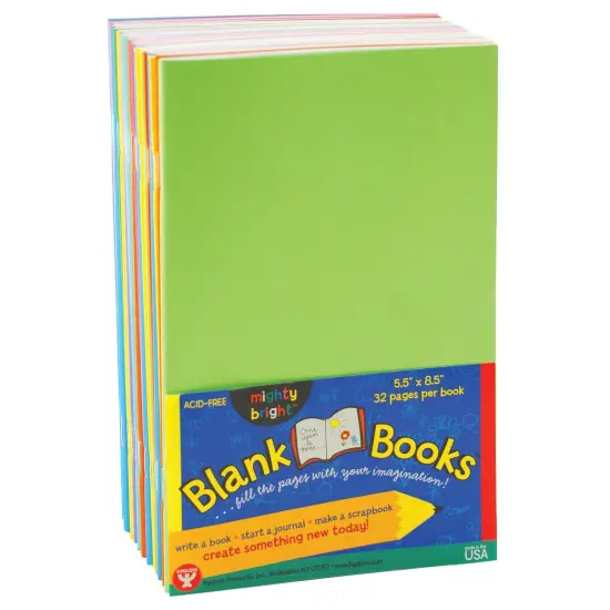 Blank Paperback Books, 5.5" x 8.5", Assorted Colors, 10 Per Pack, 2 Packs {3}