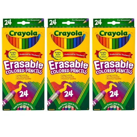 Erasable Colored Pencils, 24 Per Box, 3 Boxes {1}