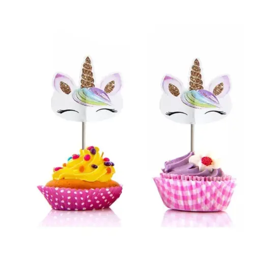 Unicorn Birthday Theme Party Cupcake Picks Topper {2}