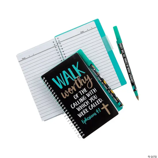 6" Religious Graduation Vinyl Spiral Notebooks with Pen {2}