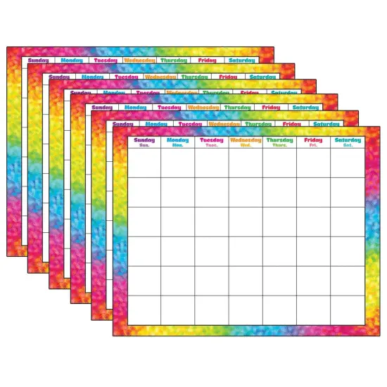 Colorful Brush Strokes Wipe-Off&reg; Calendar, Monthly, Pack of 6 {1}
