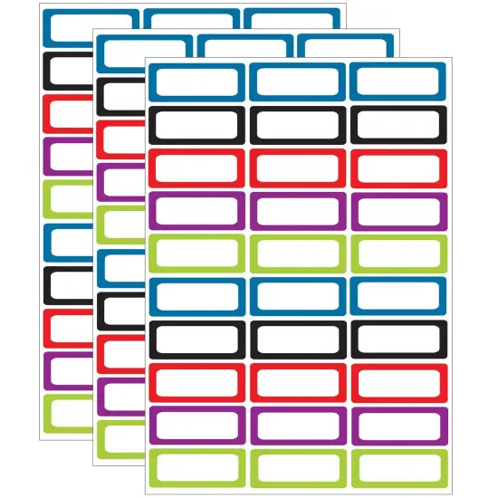 Die-Cut Magnetic Foam Assorted Color Labels/Nameplates, 30 Per Pack, 3 Packs {1}