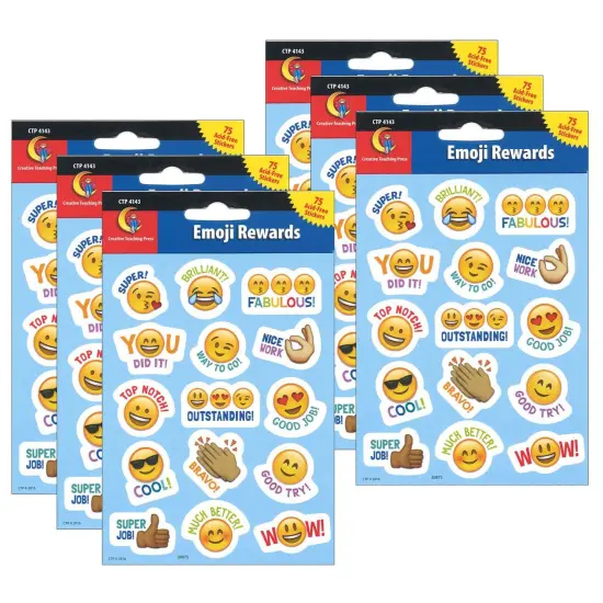 Emotion Icon Fun Reward Stickers, 75 Per Pack, 6 Packs {1}