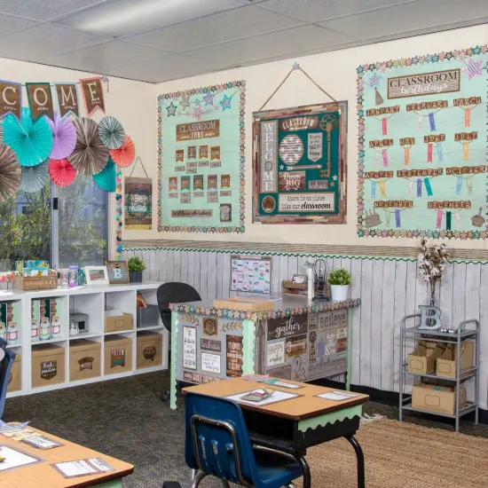 Home Sweet Classroom Reclaimed Wood Design Border Trim, 35 Feet Per Pack, 6 Packs {3}