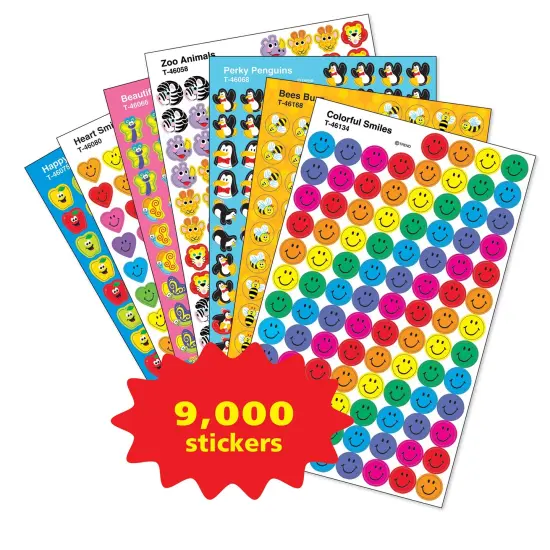 SuperSpots&reg; & SuperShapes Stickers Assortment Pack, 100 Stickers Per Sheet, 90 Sheets {1}