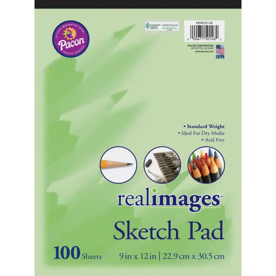 Sketch Pad, Standard Weight, 9" x 12", 100 Sheets, Pack of 6 {2}