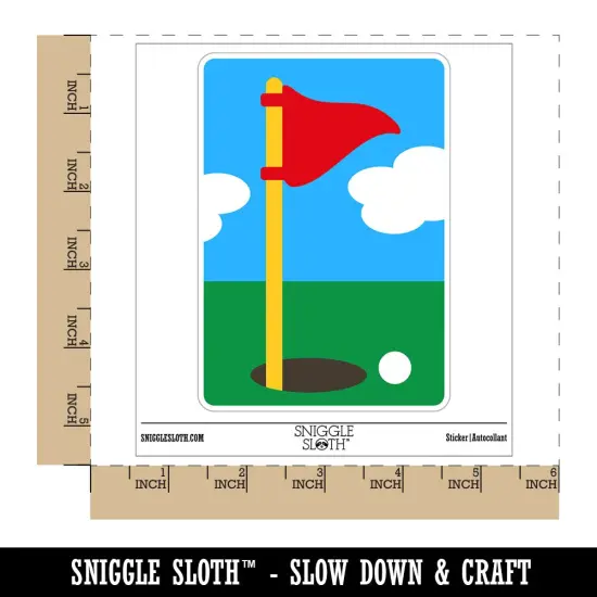 Golf Hole Flag Waterproof Vinyl Phone Tablet Laptop Water Bottle Sticker Set - 5 Pack {1}