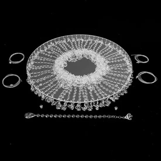 Crystal Wedding Cake Swing Stand Chandelier Decor {4}