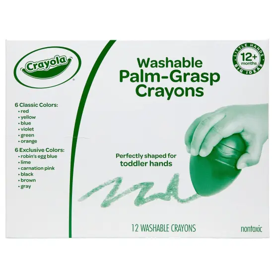 Washable Palm-Grasp Crayons, Pack of 12 {6}