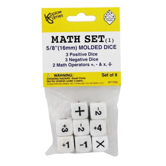 Positive/Negative Dice Set, 8 Per Set, 6 Sets {2}