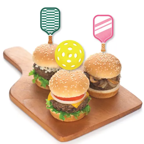 Big Dot of Happiness Pink Pickleball - Dessert Cupcake Toppers - Country Club Party Clear Treat Picks - Set of 24 {4}