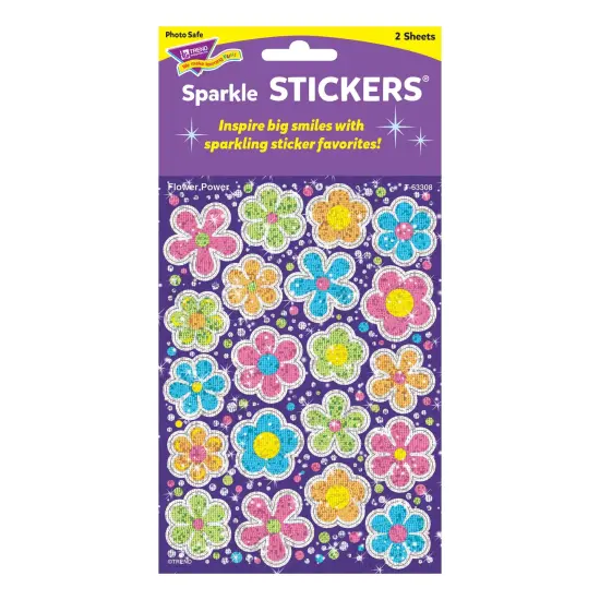 Flower Power Sparkle Stickers&reg;-Large, 40 Per Pack, 12 Packs {3}