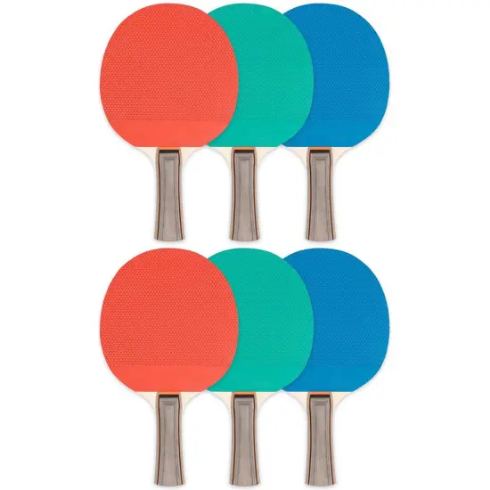 Rubber Face Table Tennis Paddle, 5-Ply, Pack of 6 {1}