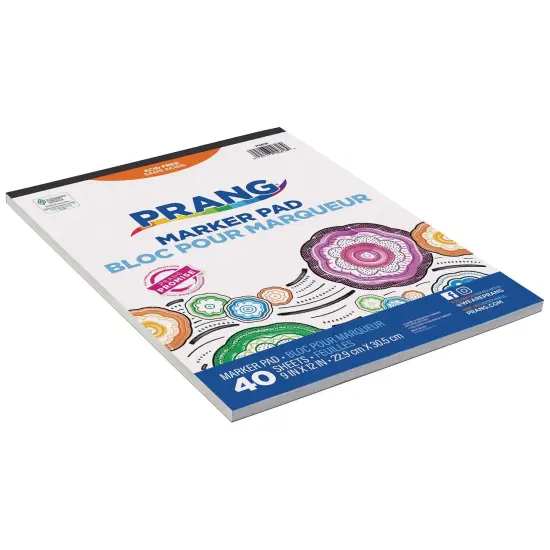 Marker Pad, White, 9" x 12", 40 Sheets, Pack of 6 {3}