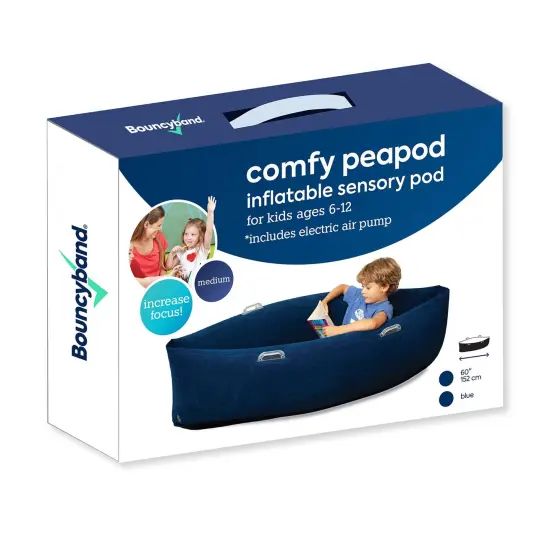 Comfy Hugging Peapod Sensory Pod, 60", Ages 6-12 Up to 3-5'1" Tall, Blue {1}