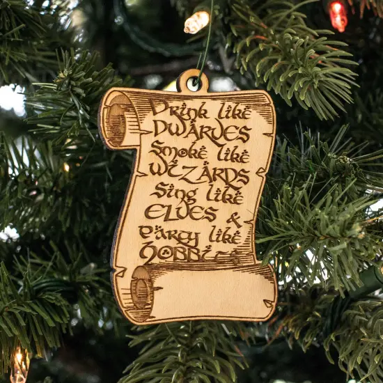 Ornament - Fantasy Rules - Raw Wood 3x3in {2}